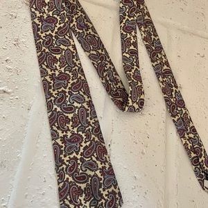 Vintage Geoffrey Beene Yellow Silk Paisley Necktie